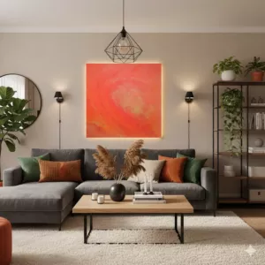 Obraz 70x70 " Płonące słońce"